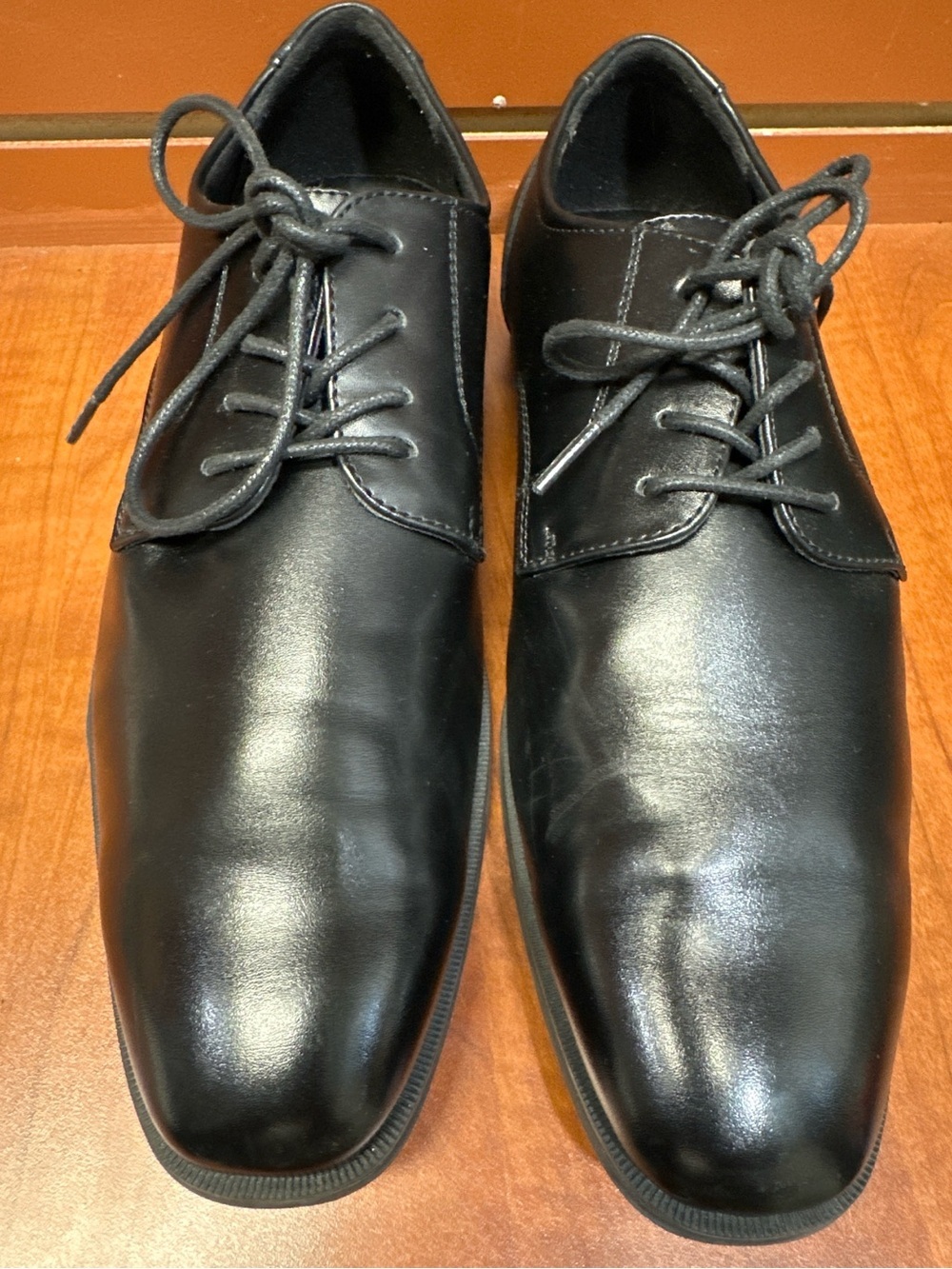 Van Heusen Men’s Black Dress Shoes 8.5W Flex Memory Foam Oxford Formal  Shoes - Picture 2 of 7
